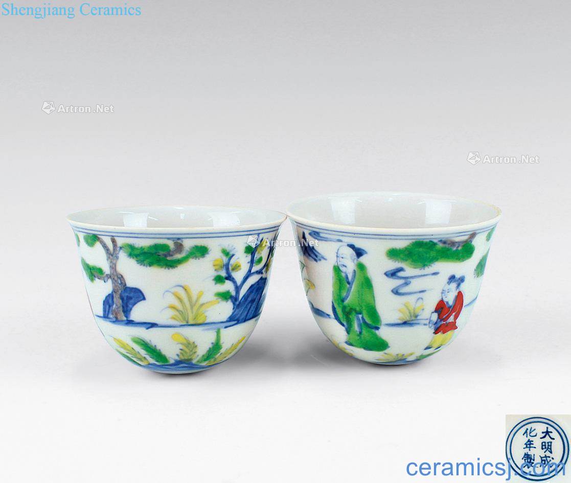 Ming bucket color figures fail cup (a)