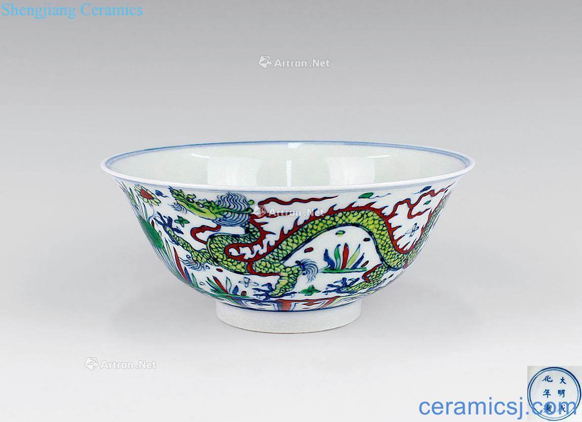 in Five dragon grain bowl of blue and white