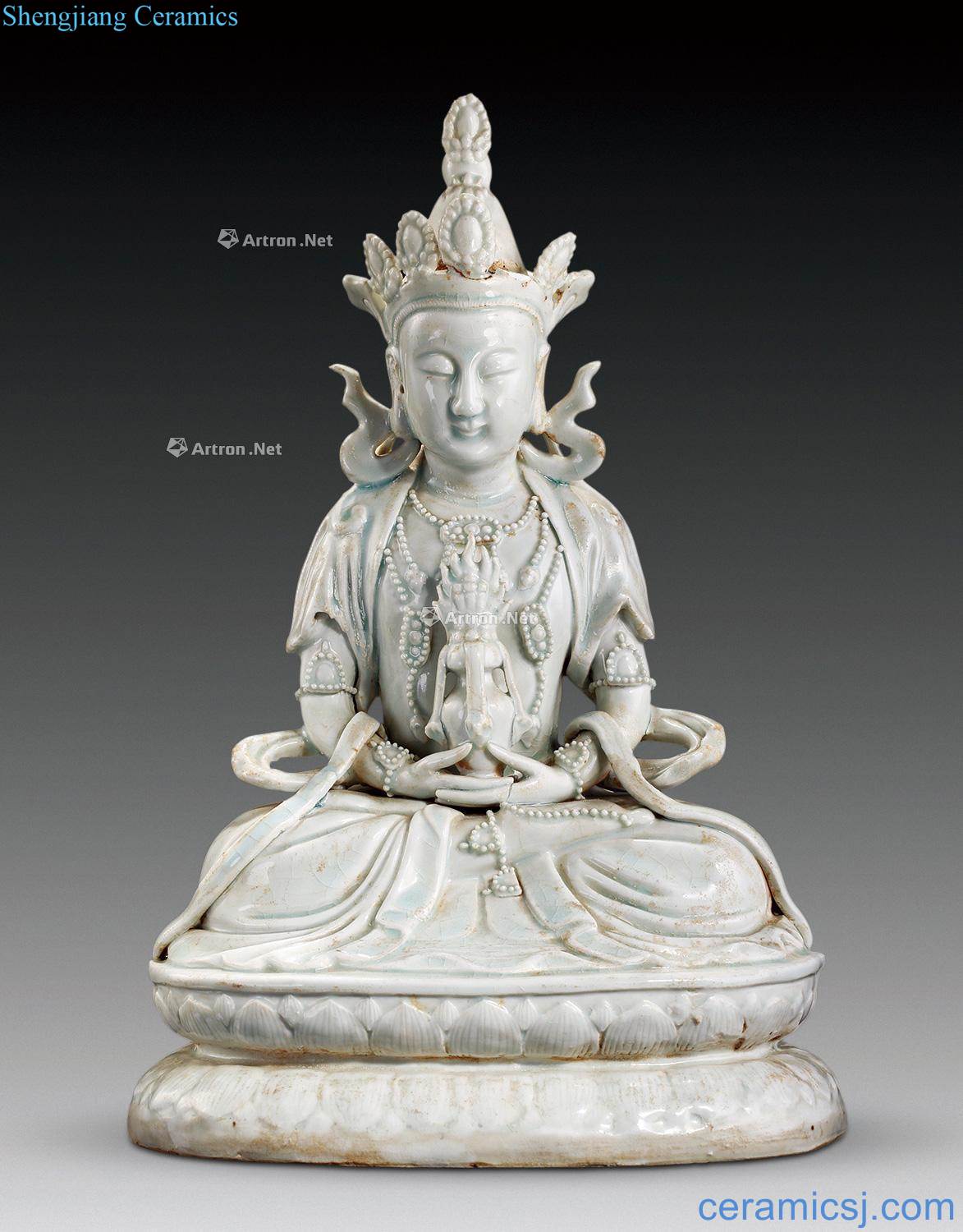 Ming Green white glaze guan Yin