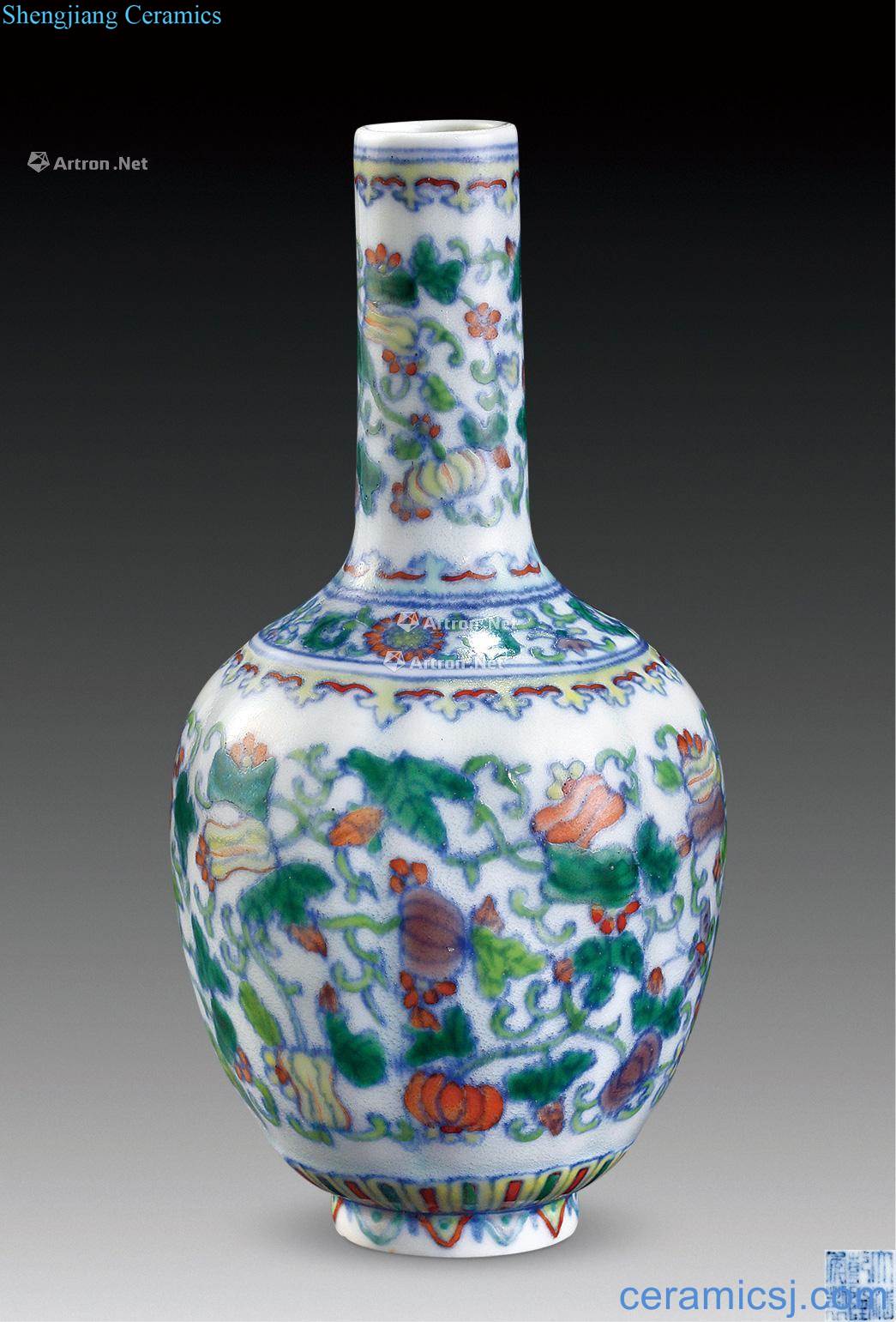 Qing qianlong bucket color the flourishing of descendants of the bottle