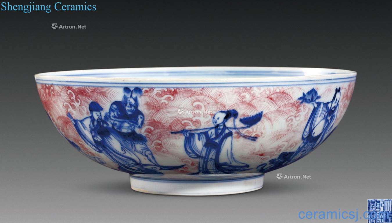 Qing qianlong Blue and white youligong ensemble bowl