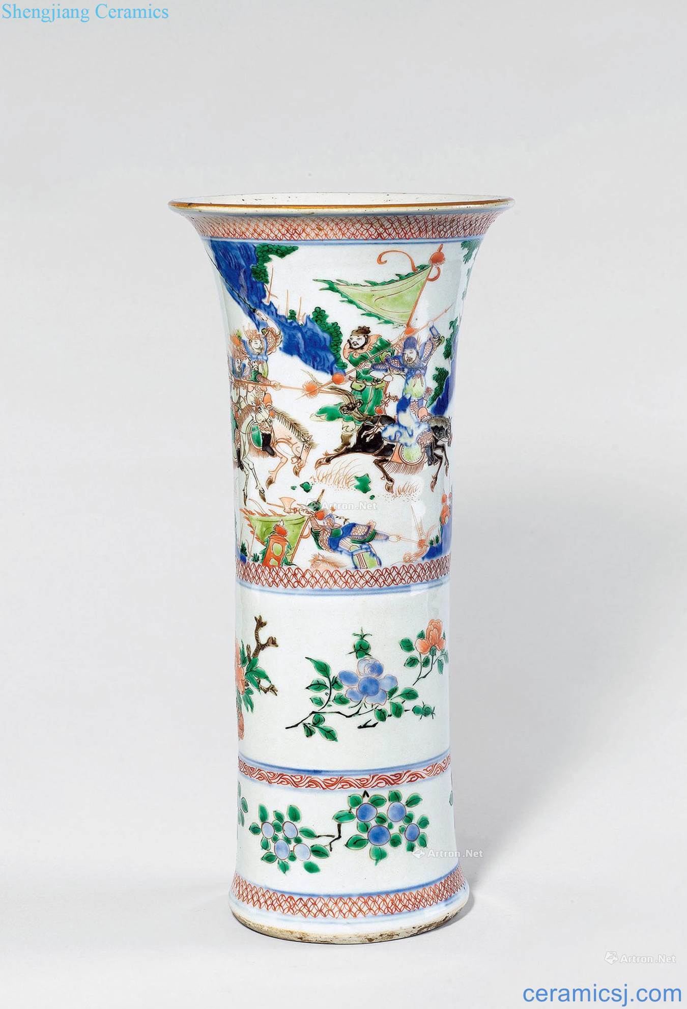 The qing emperor kangxi Blue and white flower vase with
