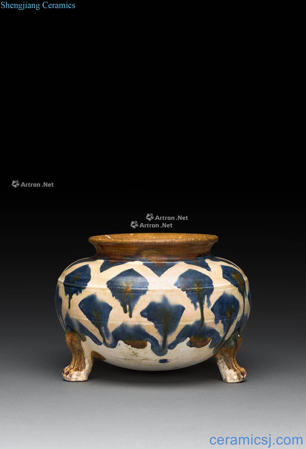 Tang three-color three-legged pot