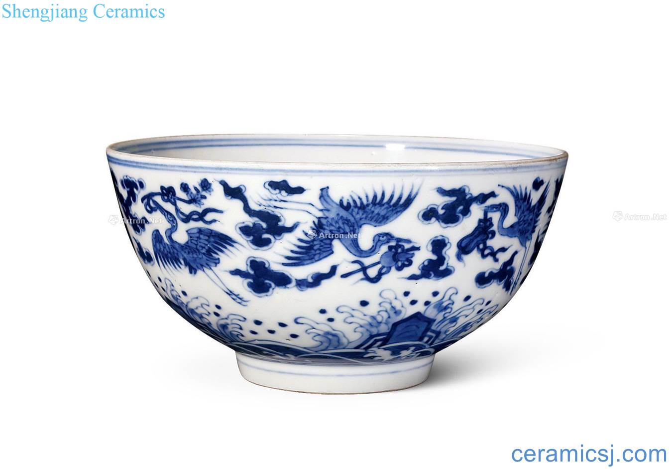 Qing guangxu Blue and white James t. c. na was published lines, bowl