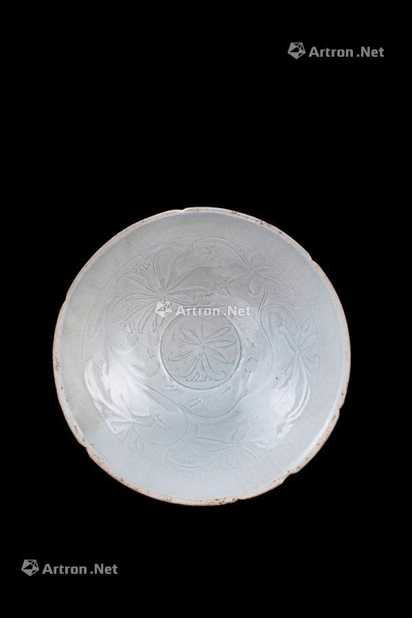 Song blue white porcelain flower grain kwai mouth big bowl