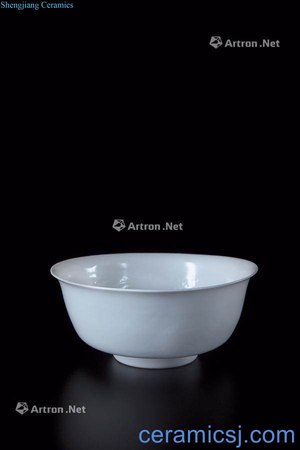 Yongle white glazed printing dragon bowl