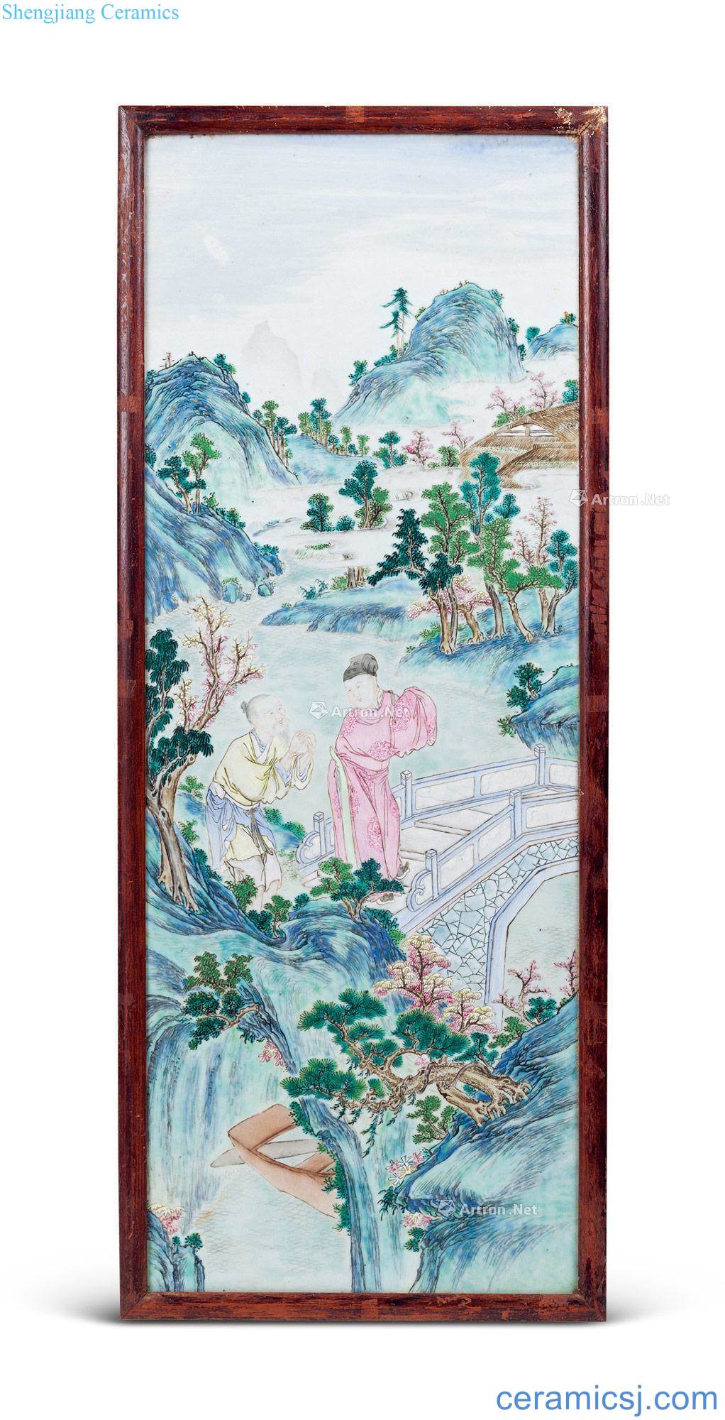 Qing qianlong stories of famille rose porcelain plate