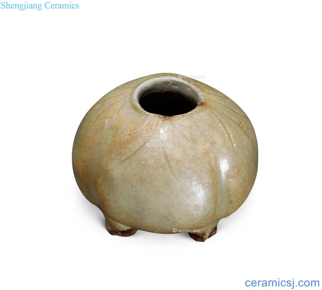 The tang dynasty Celadon melon leng four-legged incense inserted