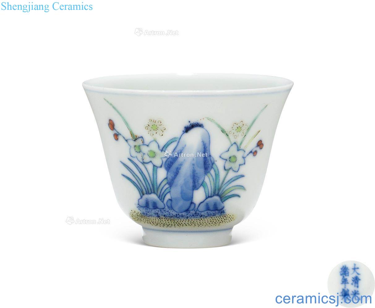 The bucket color flower grain reign of qing emperor guangxu bell cup