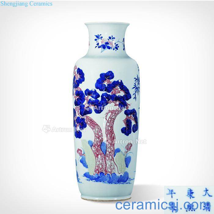 Blue and white youligong flowers lines like legs bottle