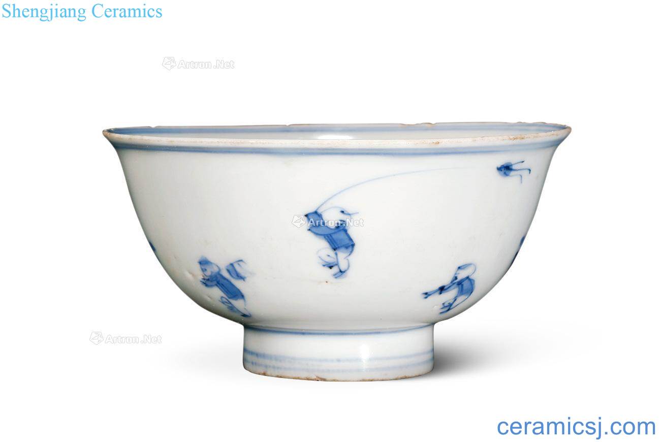 Ming chongzhen Blue and white YingXiWen bowl