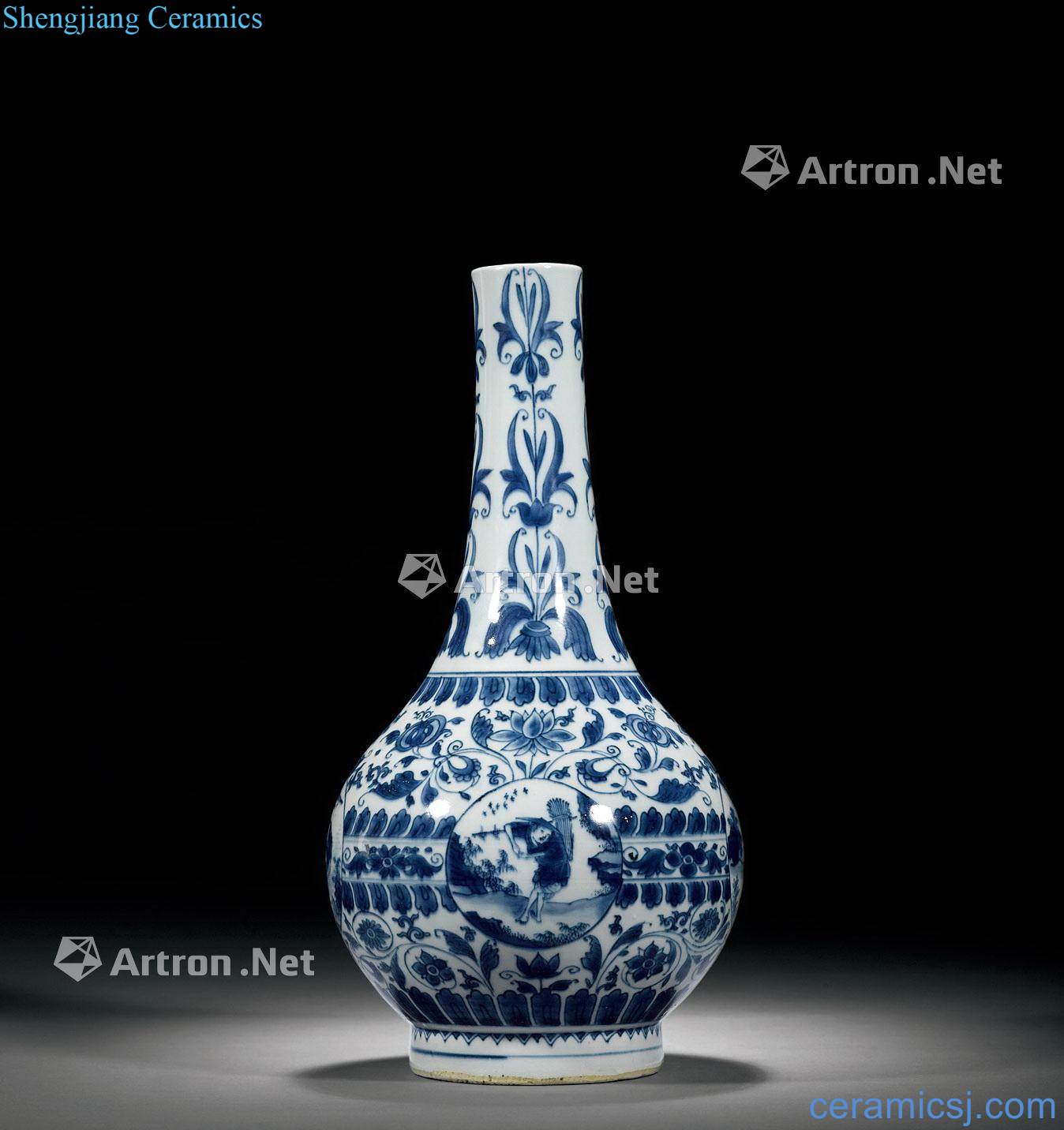 Ming chongzhen Stories of blue cone bottle
