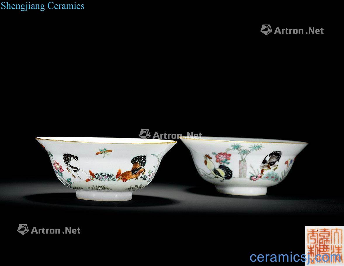 Qing jiaqing pastel fine grain bowl (a)