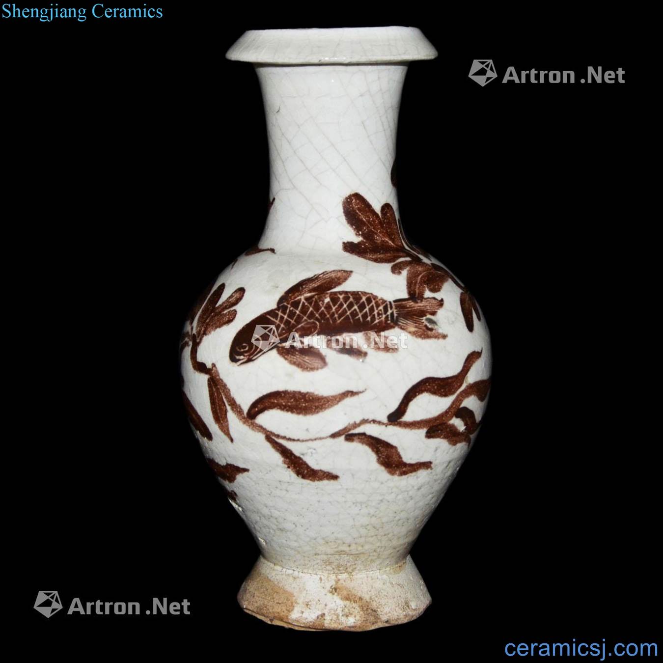 Northern song dynasty magnetic state kiln water color paste fish grain excessive penetration of bottles