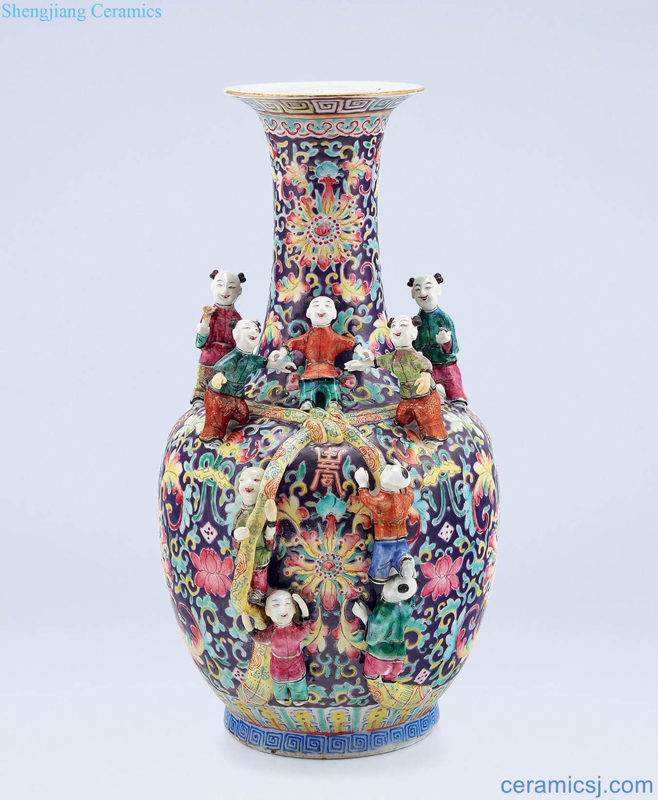 Mid qing pastel heap five sub-ka bottle