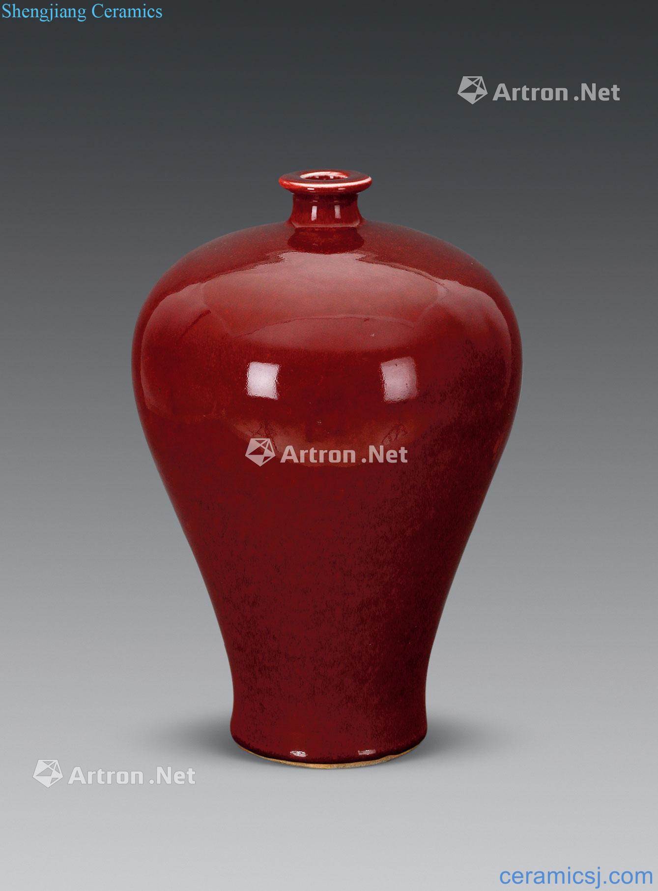 Ming Ji mei red glaze bottle