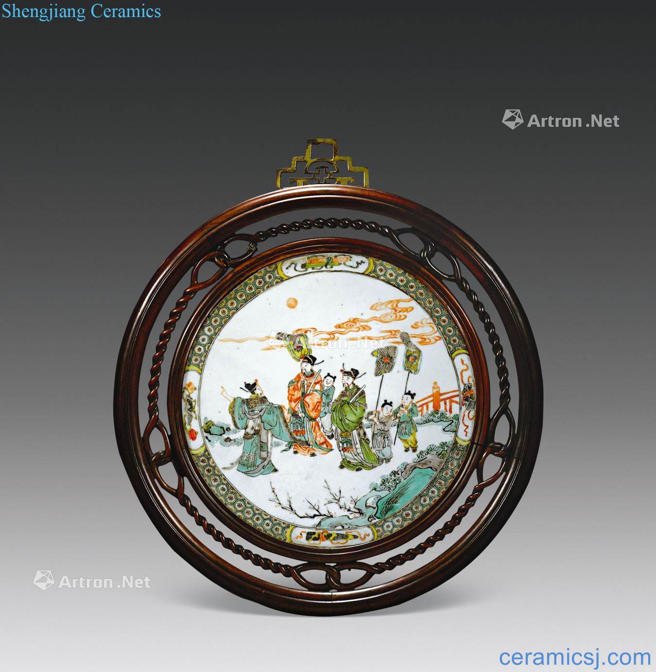 The qing emperor kangxi porcelain plate colorful characters