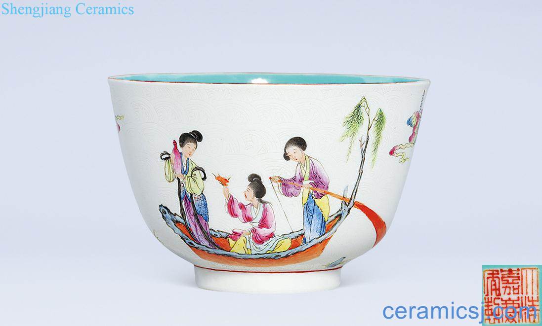 Qing jiaqing pastel rolled immortals take if bowl