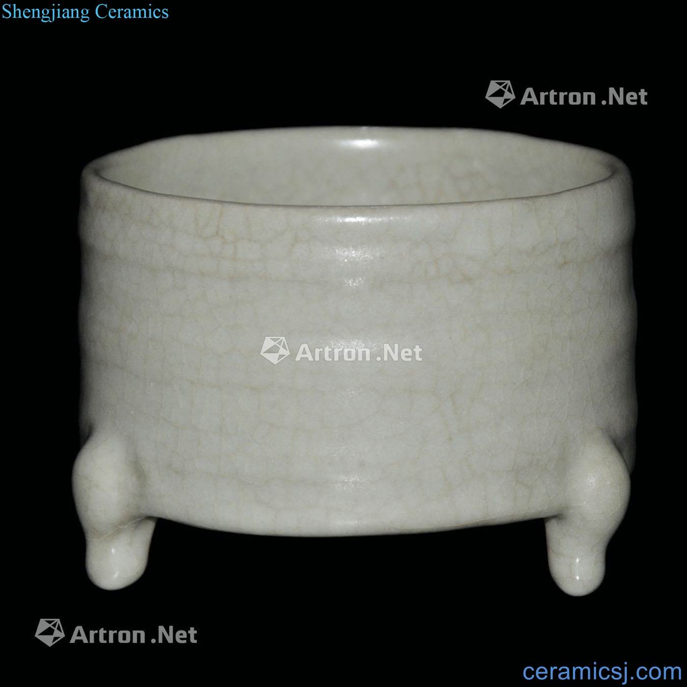 Song dynasty fact glaze bowstring grain furnace with three legs