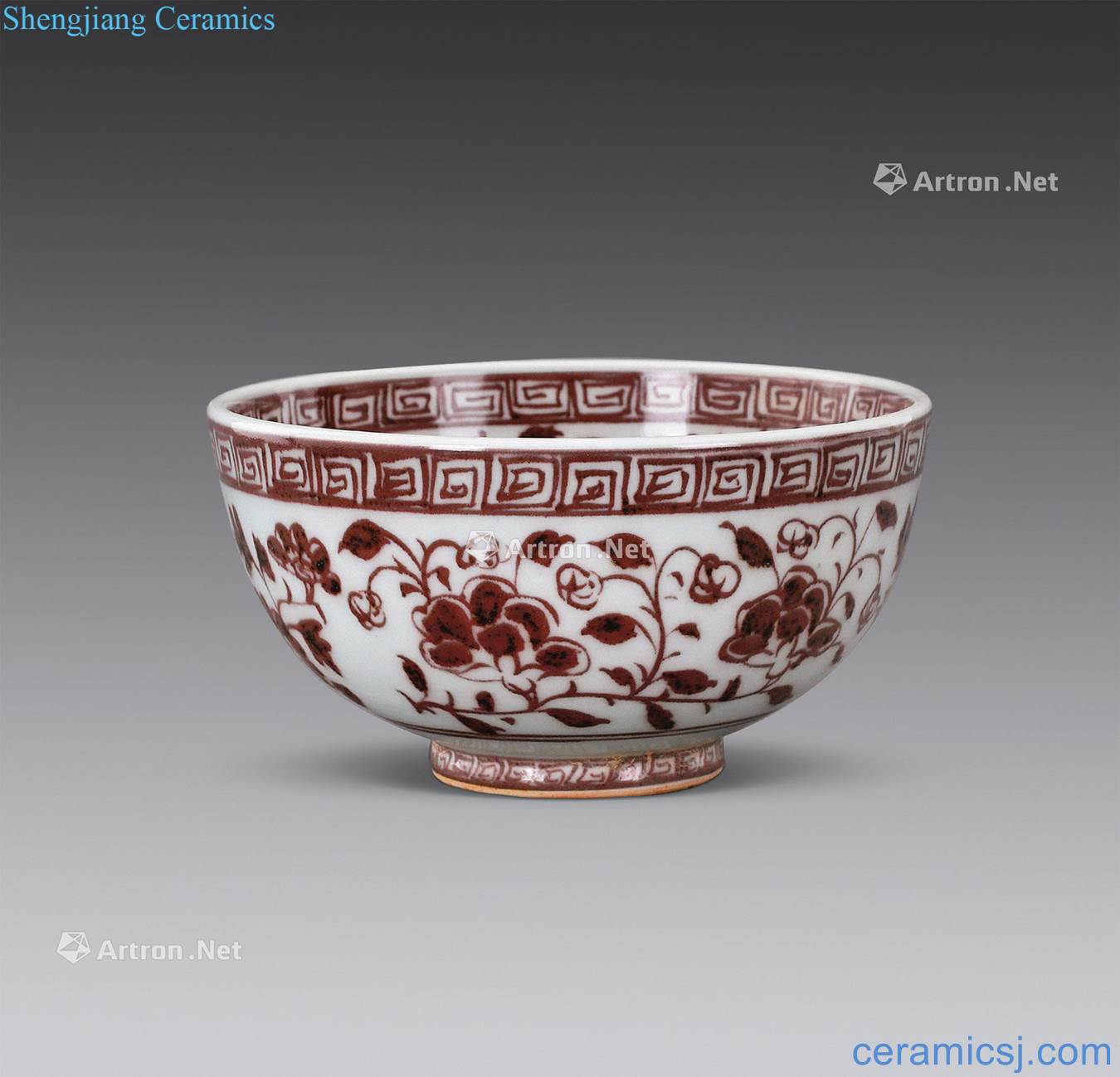 Ming hongwu Palace bowl youligong tangled branches decorative pattern