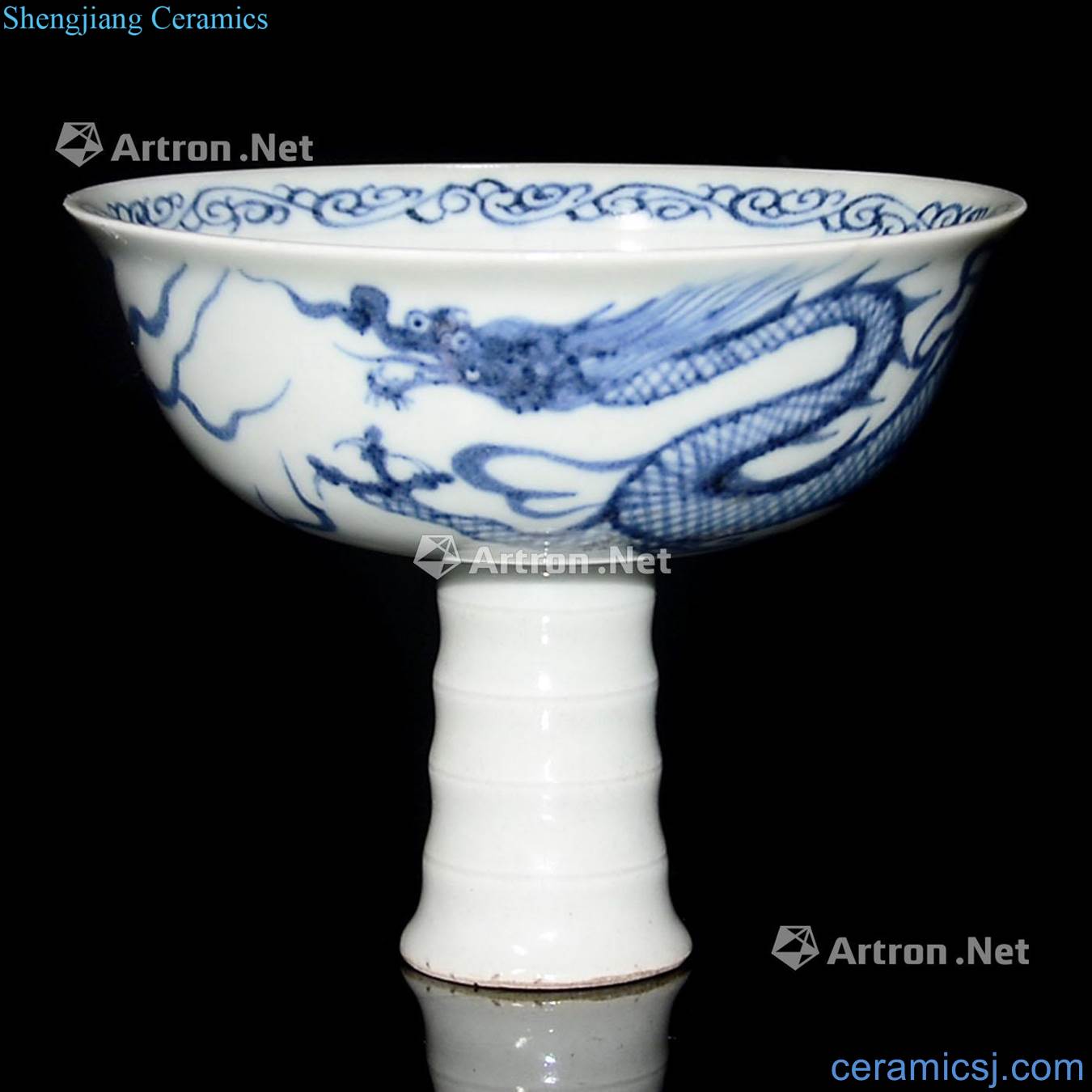 The yuan dynasty Blue and white lung feng grain best offer