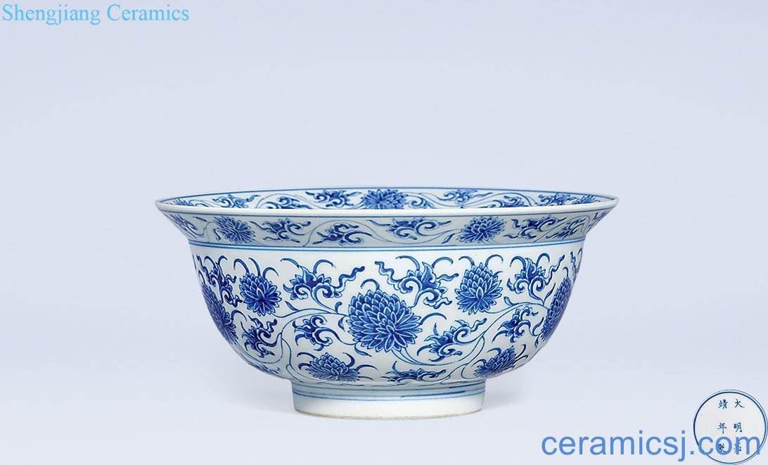 The qing emperor kangxi Blue and white branch flowers or a bowl