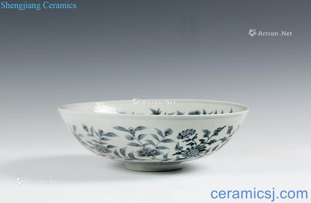 Anonymous yuan Blue and white flower disc around branches