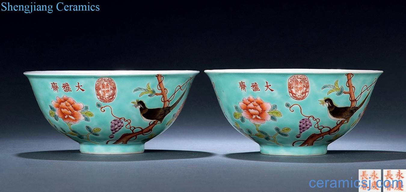 Green enamel reign of qing emperor guangxu jedaiah lent tuo bowl (a)