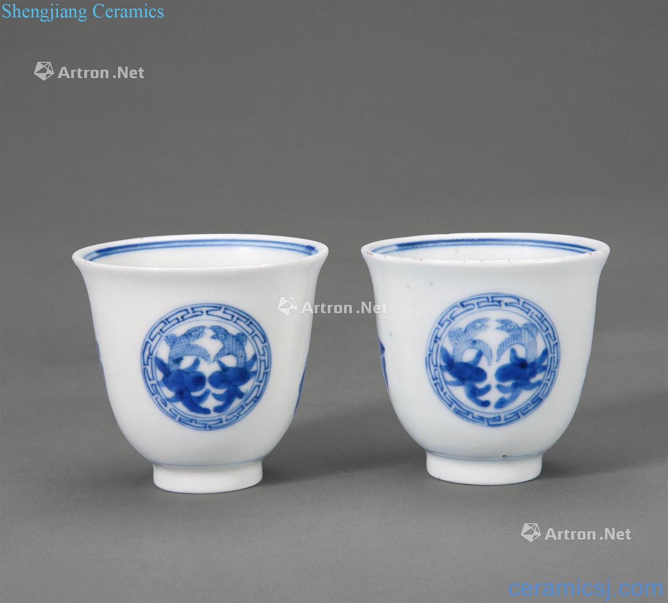 qing Blue and white benevolent grain cup (a)