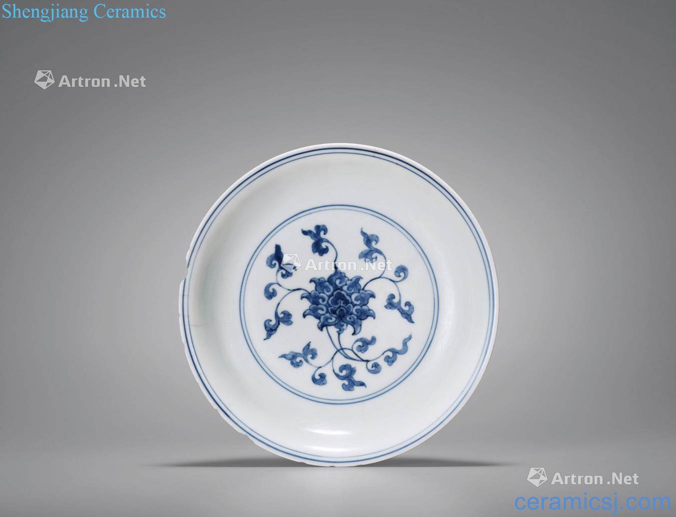 MingZhengDe Blue and white tie up flower tray