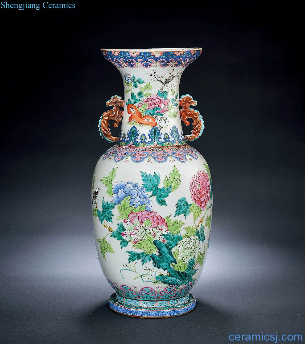 In late qing pastel flowers double ears