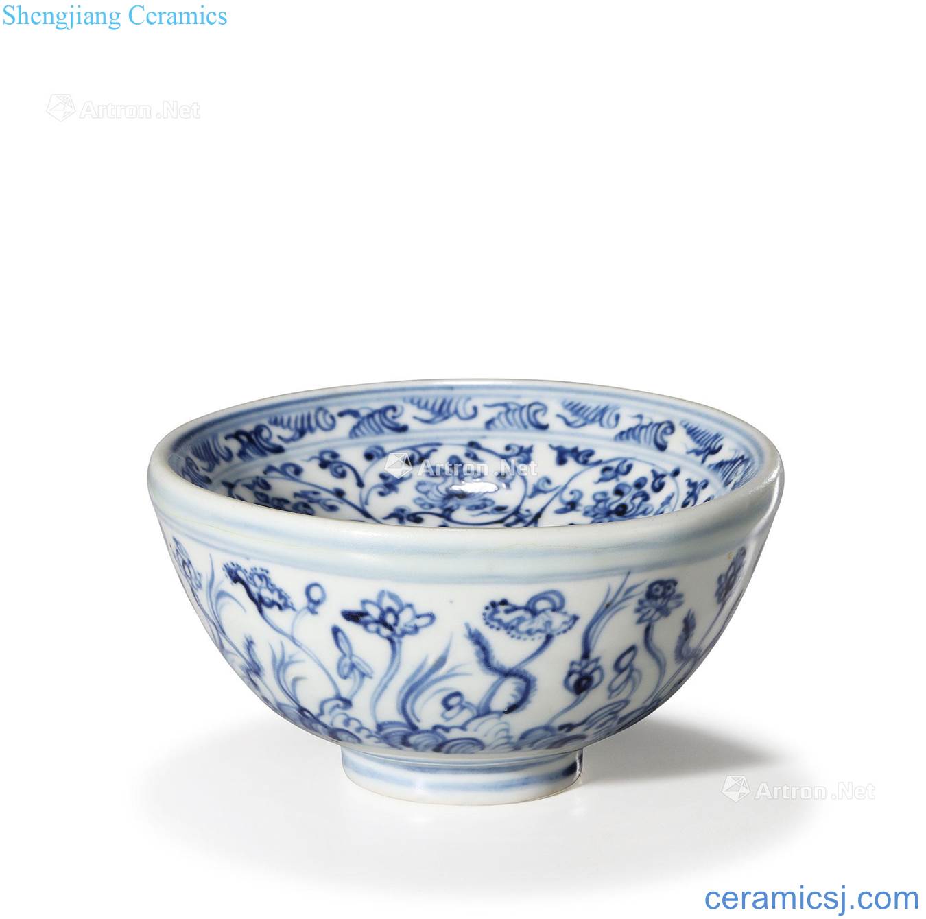 Ming dynasty Blue and white tie up treasure phase pattern zhuge bowl