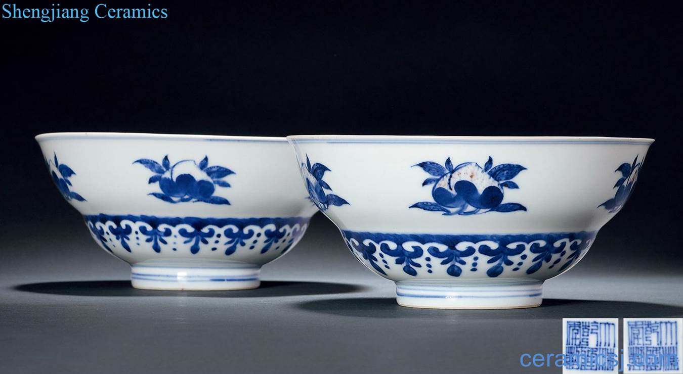 Qing qianlong Blue and white youligong peach bowl (a)