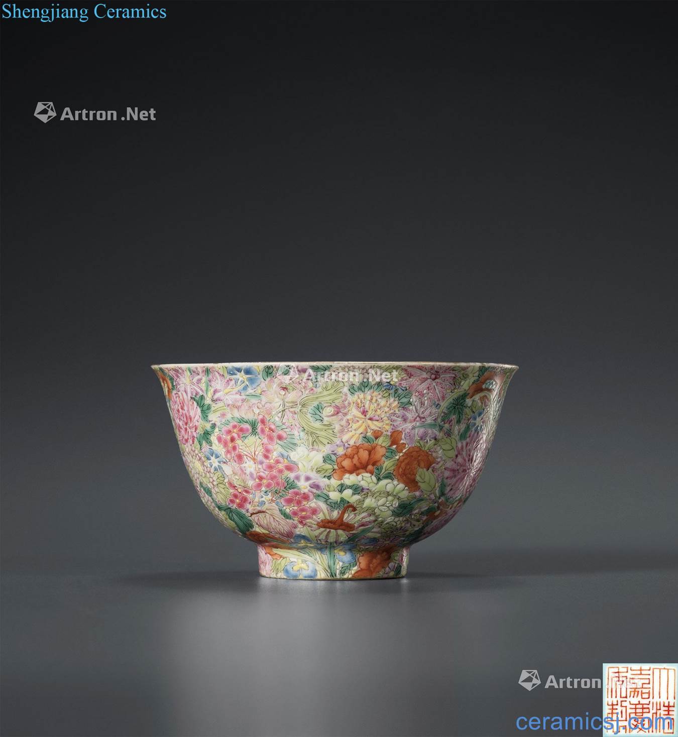 Qing jiaqing pastel flowers not fall to the ground grain dishes