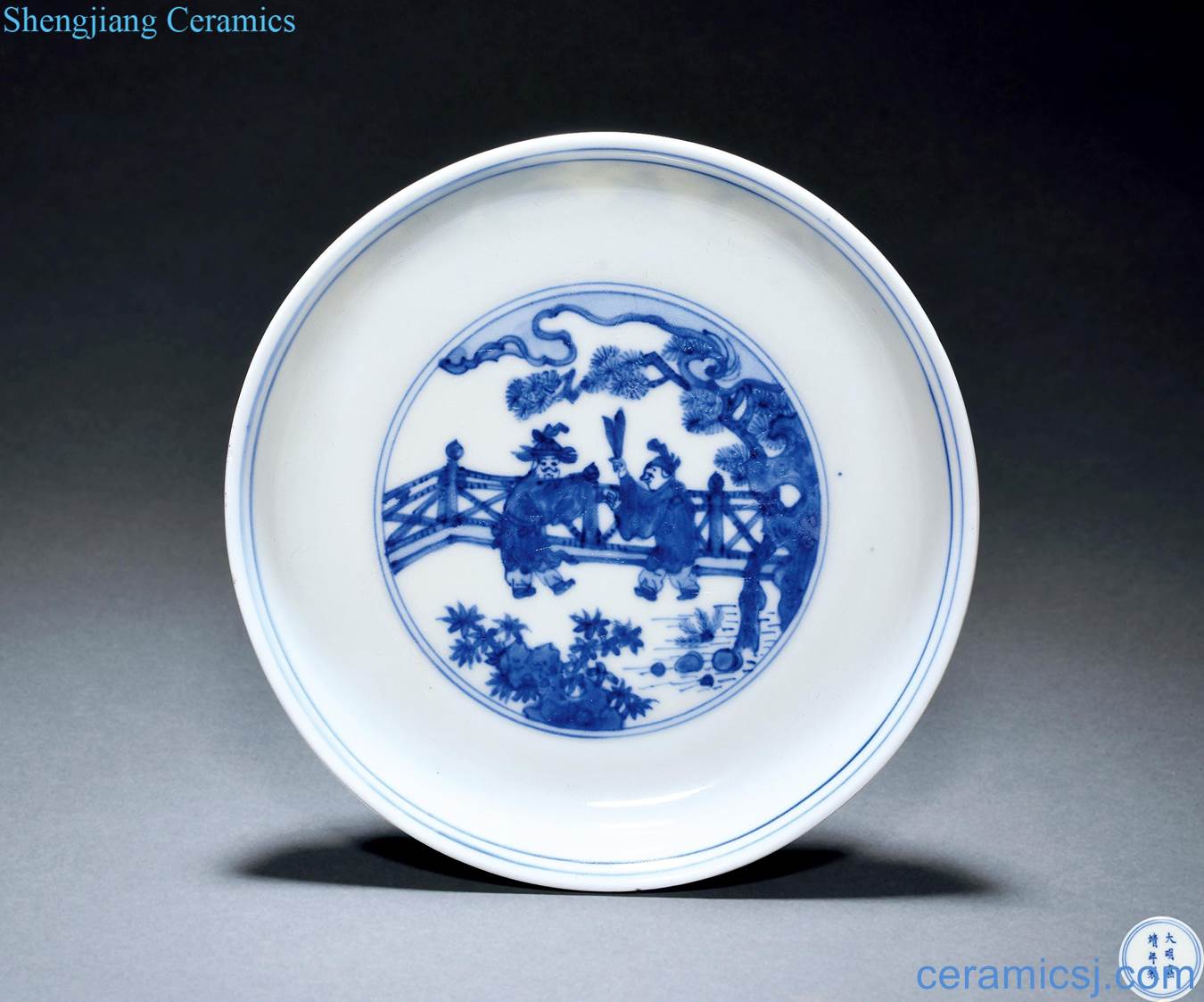 Ming jiajing stories of blue and white plate