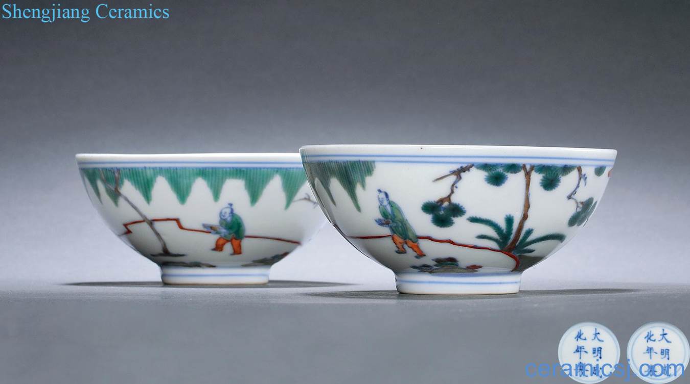 The qing emperor kangxi bucket color character small bowl (a)