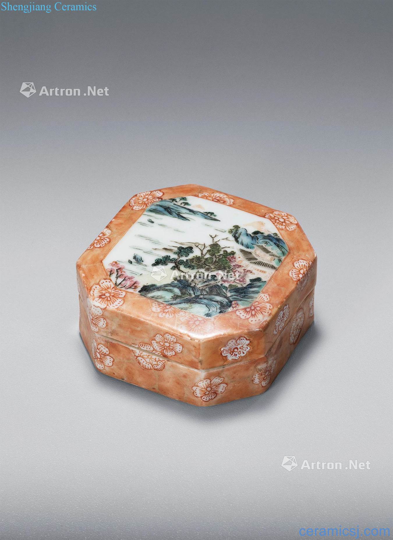 Mid qing pastel landscape lines cover box