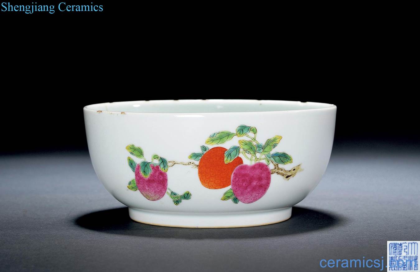 Qing qianlong pastel sanduo grain pier bowl