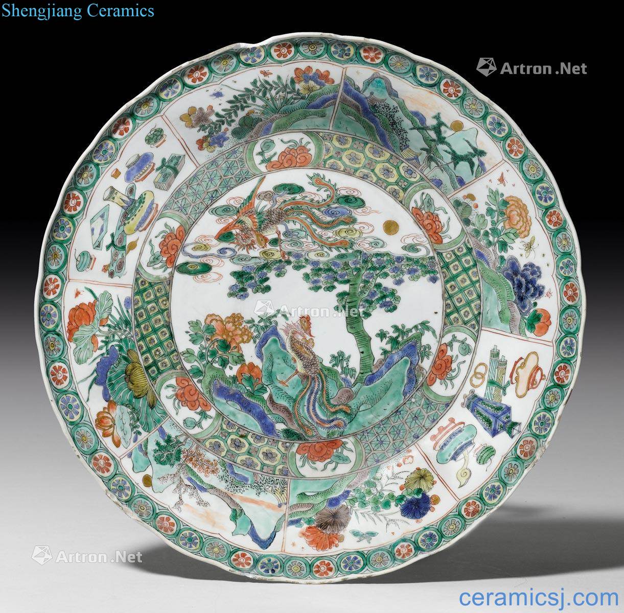 Kangxi years With gold five phoenix porcelain coloured drawing or pattern in China