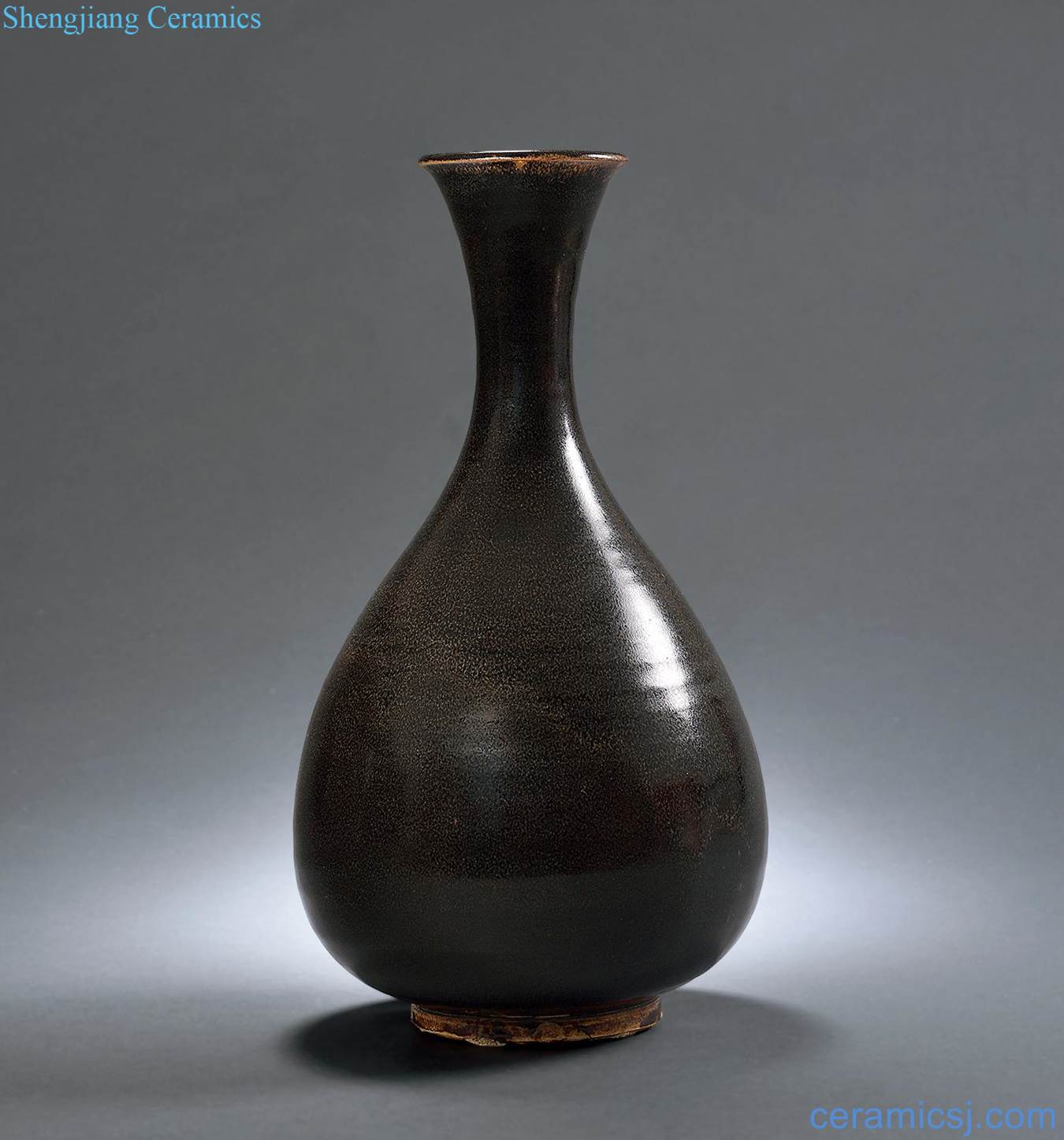 yuan Magnetic state kiln black glaze okho spring bottle