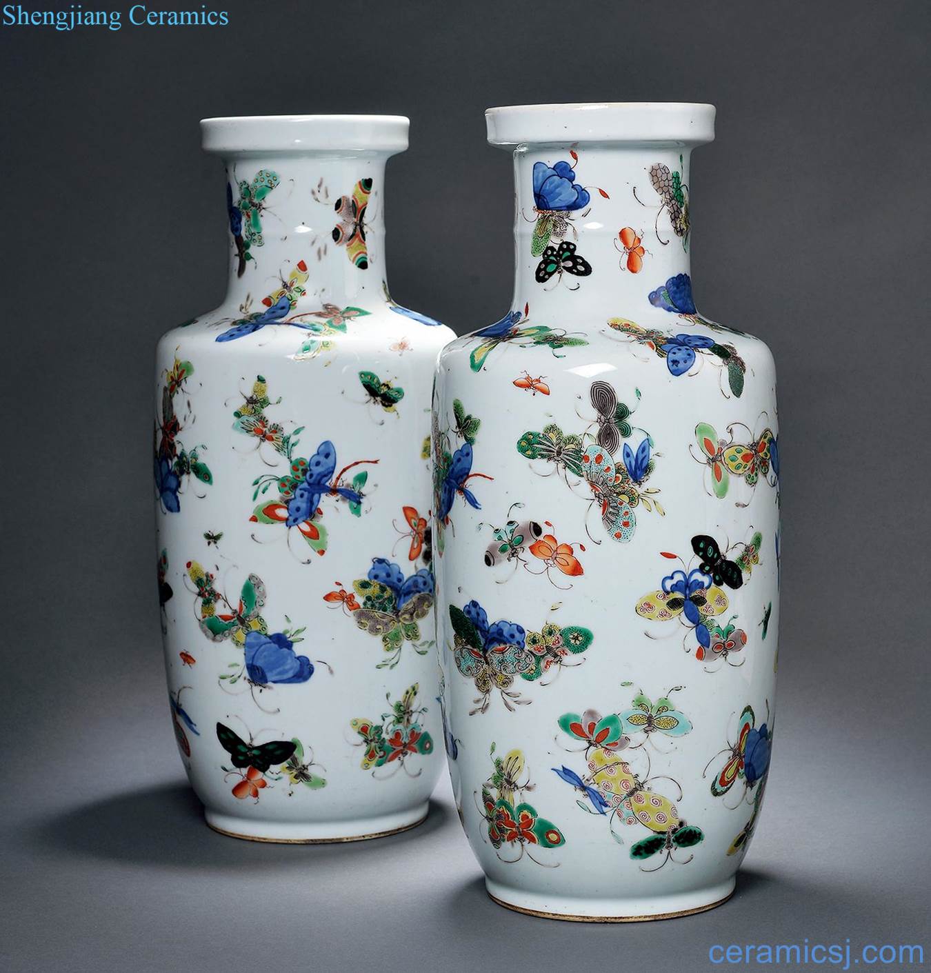 qing Blue and white color best butterfly jealousy bottle (a)