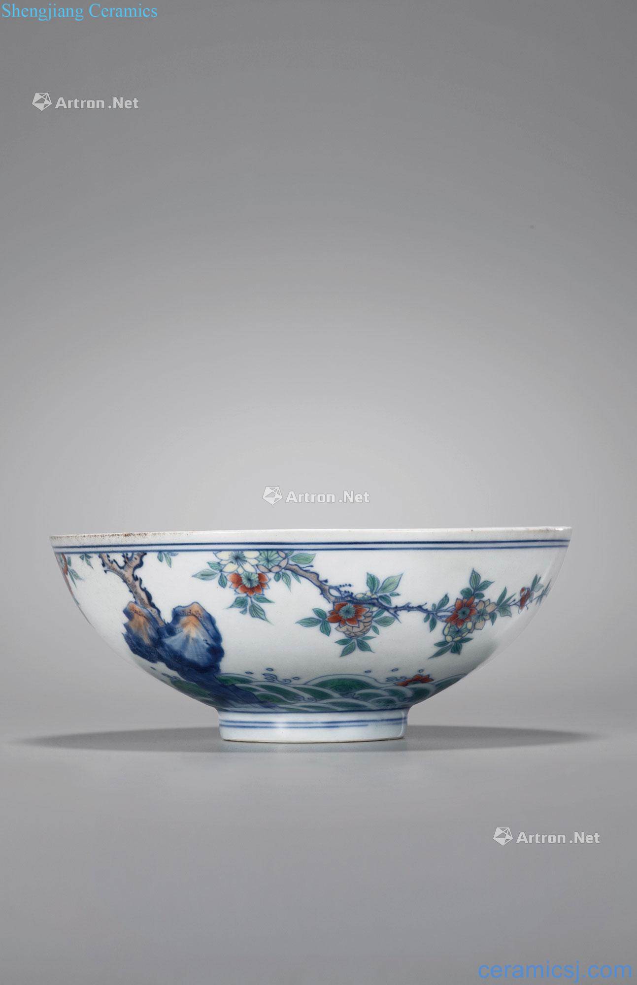 The qing emperor kangxi bucket fallen petal thought green-splashed bowls