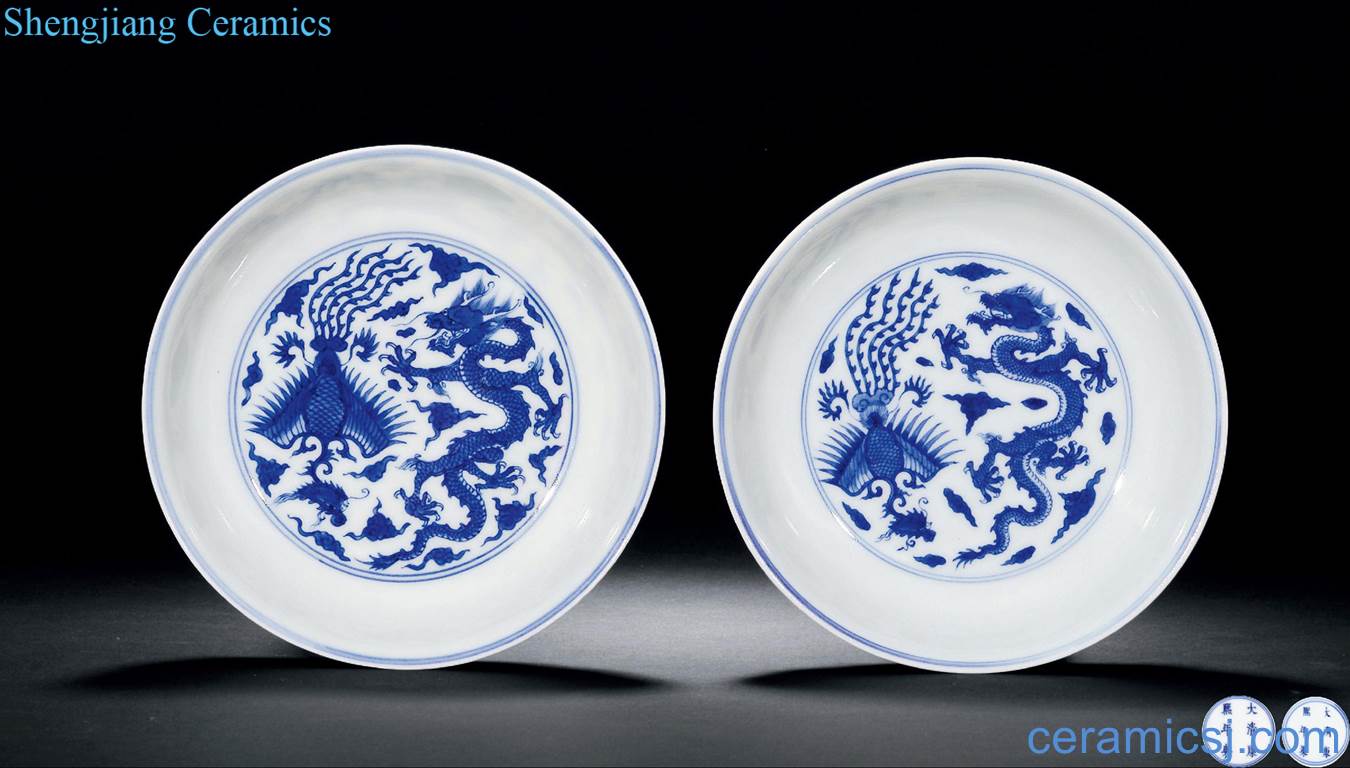 The qing emperor kangxi Blue and white in extremely good fortune plate (a)