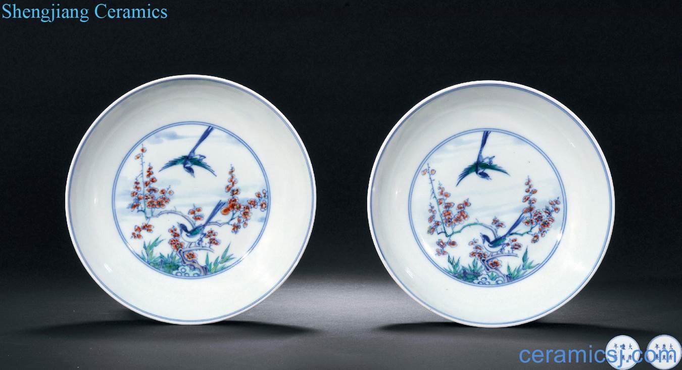 The qing emperor kangxi bucket color xi mei tip on the tray (a)