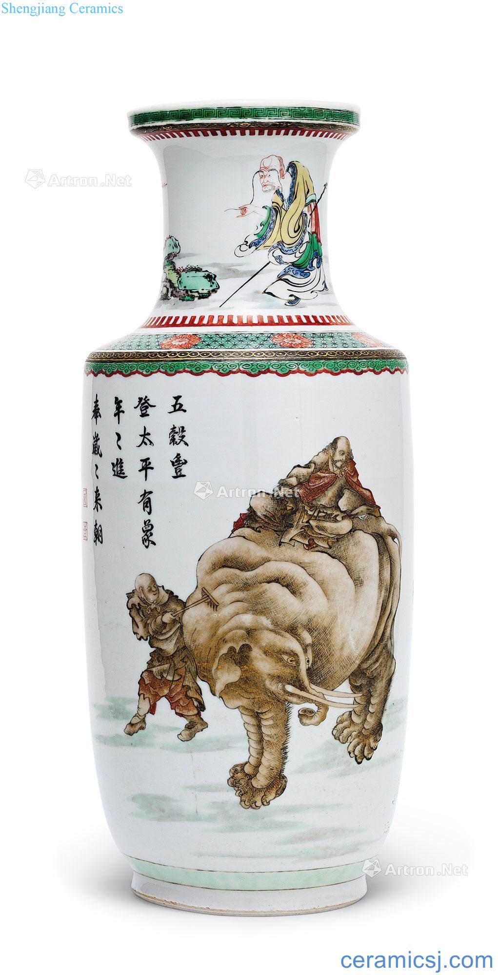 The qing emperor kangxi colorful paint figure who bottle up chunks conference semifinals
