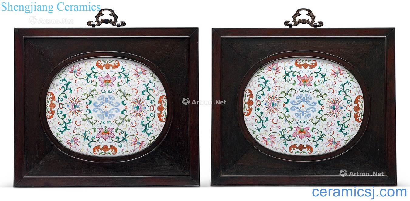 Qing qianlong, white-floored pastel flowers around branches grain porcelain plate (a)