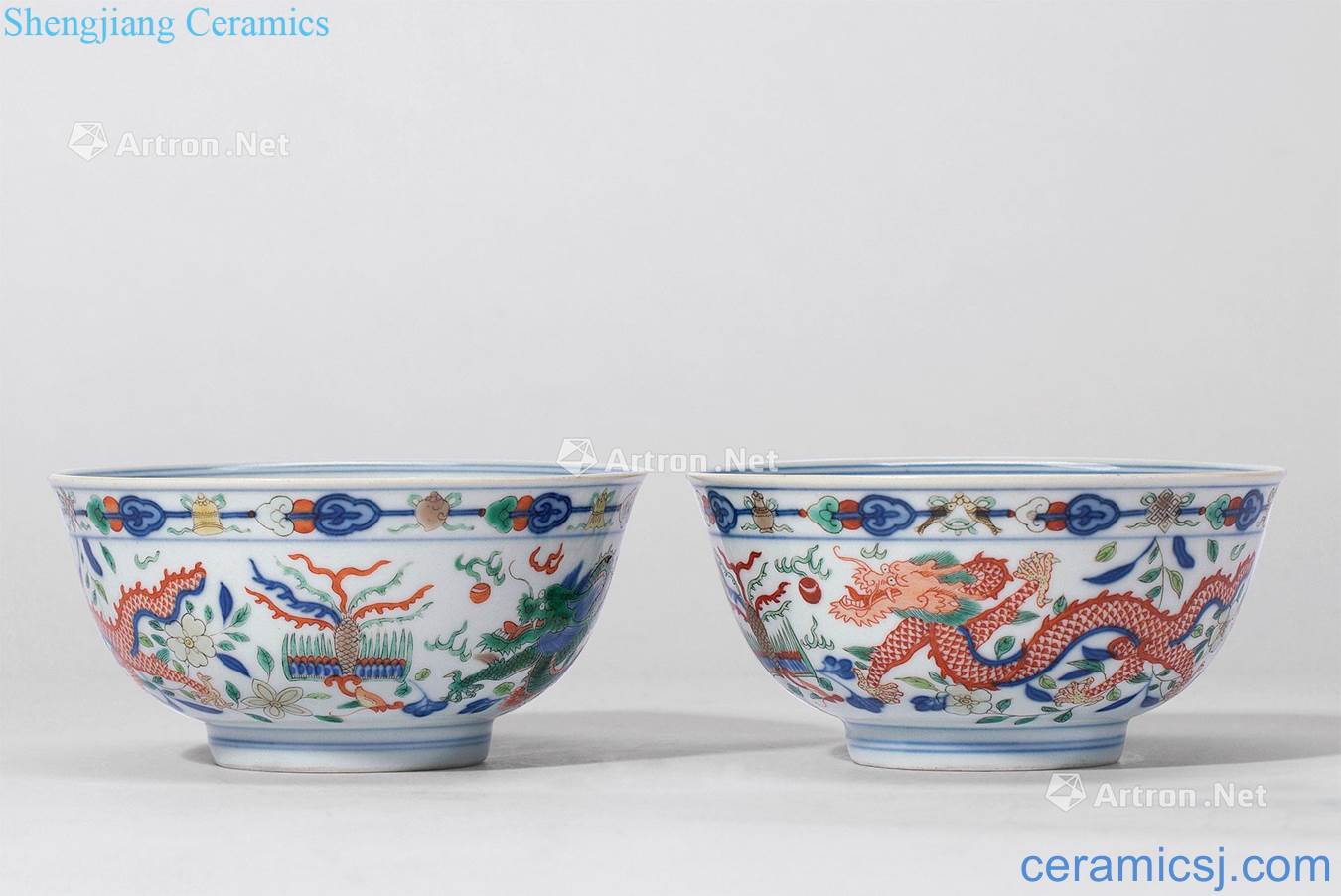 Qing daoguang Colorful longfeng ChengXiang bowl (a)