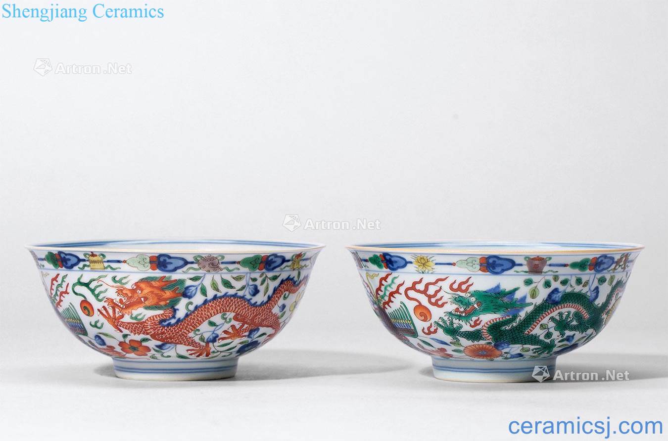 Qing jiaqing Colorful in extremely good fortune grain bowl (a)