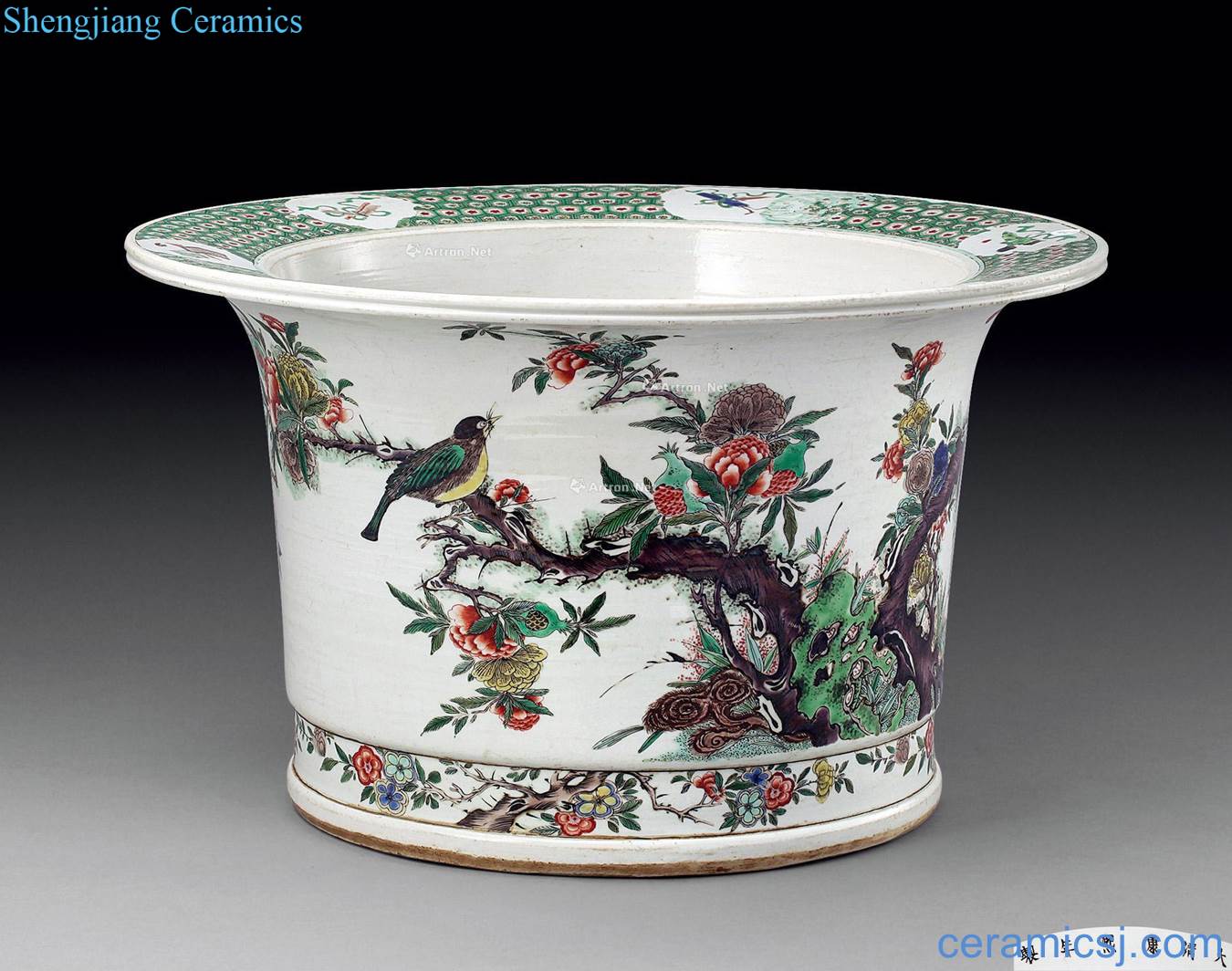 The qing emperor kangxi colorful pheasant peony count flowerpot