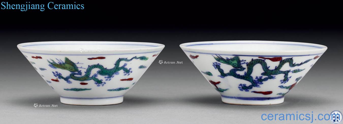 Clear color bucket YunLongWen bowl (2)
